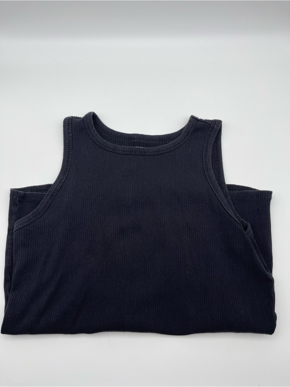 Nine West Essential Ribbed Scoop Neck Tank Top Black Size L